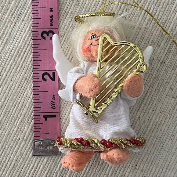 “Annalee “ Ornament 2017 Christmas Tree 3” Musical Angel Holding Harp w/ Tag - Picture 7 of 7
